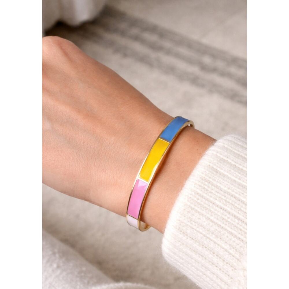 Colorful Enamel Bangle Hinge Bracelet New